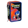 Astuccio 3 Zip Sonic Prime Tre Scomparti Contenuto 43 Pezzi
