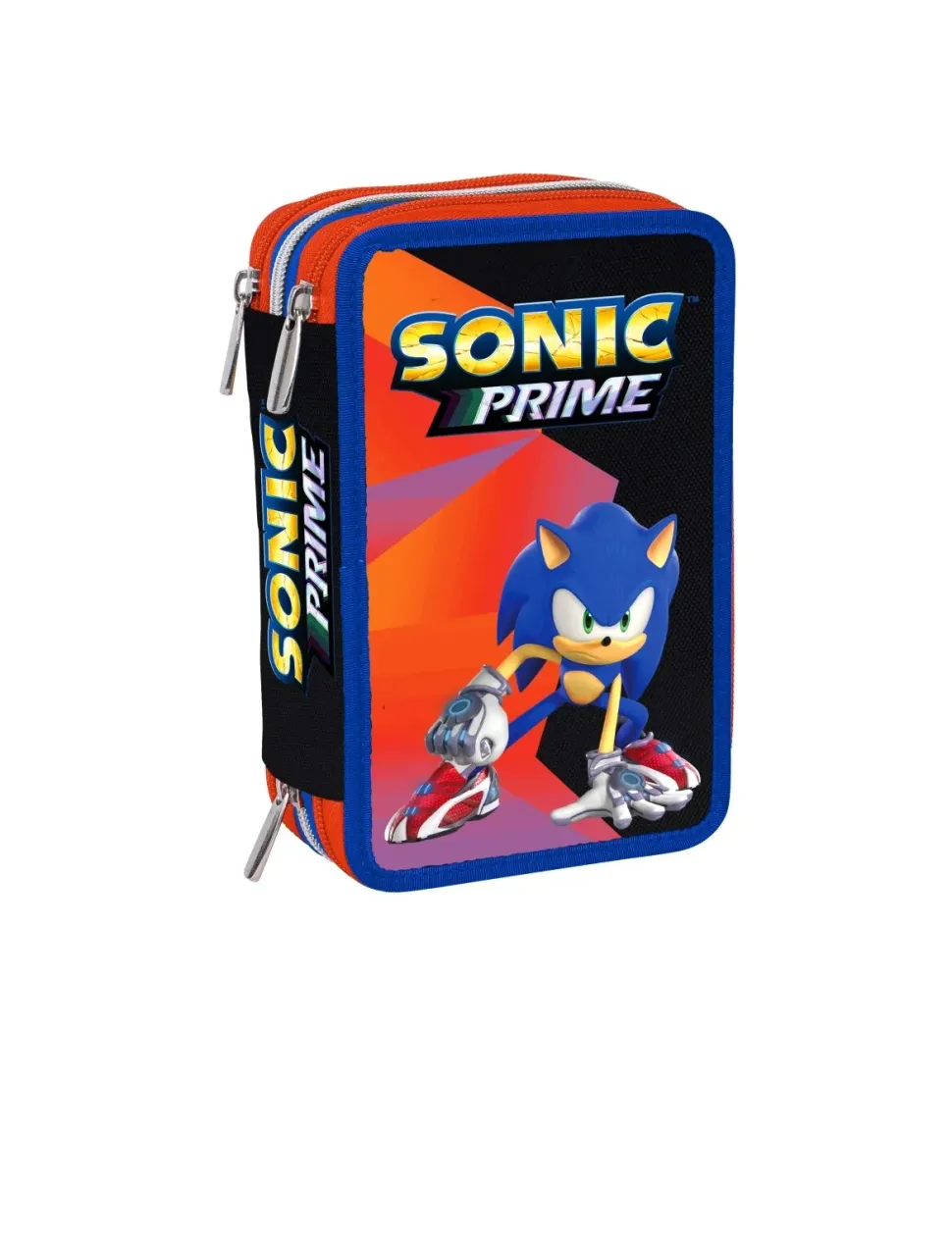Astuccio 3 Zip Sonic Prime Tre Scomparti Contenuto 43 Pezzi
