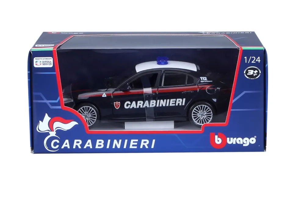 Auto Bburago Alfa Romeo Con Licenza Ufficiale Carabinieri In Scala 1/24