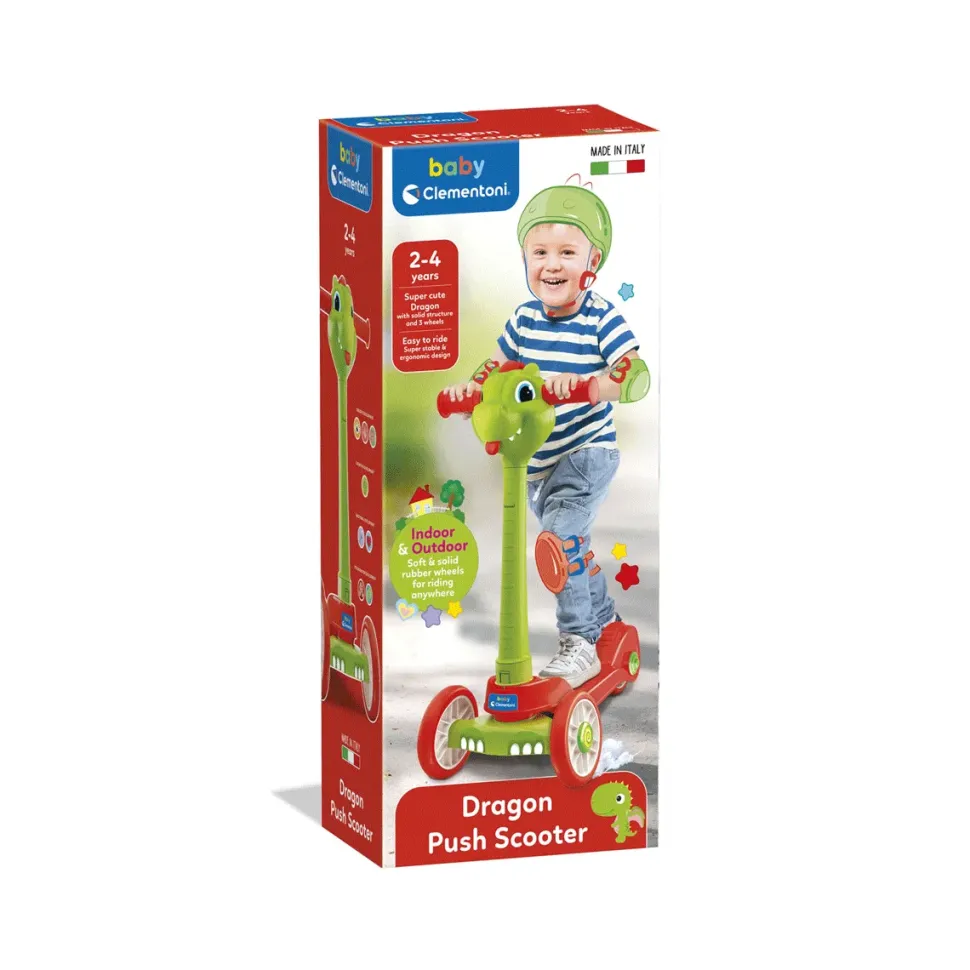Baby Clementoni 17738 Baby Dragon Push Scooter, Monopattino Bambini