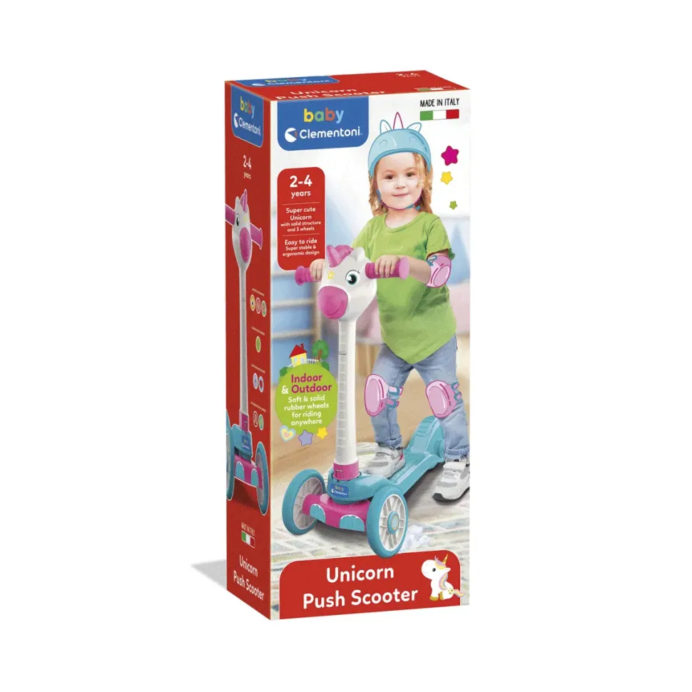 Baby Clementoni Baby Unicorn Push Scooter, Monopattino Bambina