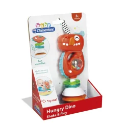 Baby Clementoni Hungry Dino Shake & Play, Sonaglino E Gioco Per Seggiolino