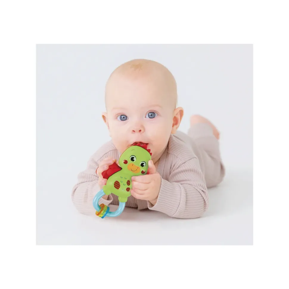 Baby Clementoni Little Dragon Rattle Sonaglino Neonato Con Massaggiagengive