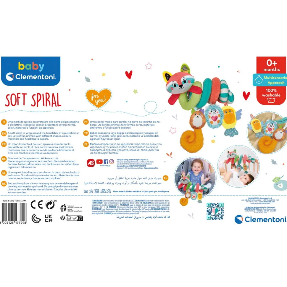 Baby Clementoni Soft Happy Animals Spirale Passeggino