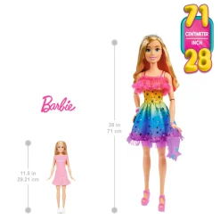 Bambola Barbie Alta 71 Cm Con Abito Arcobaleno E Accessori Moda