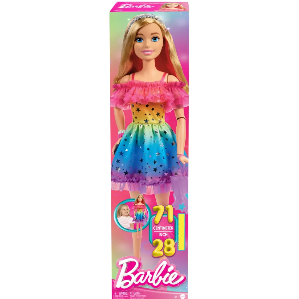 Bambola Barbie Alta 71 Cm Con Abito Arcobaleno E Accessori Moda