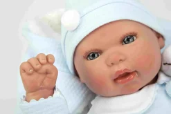 Bambola Bebe Reborn 45 Cm Con Completo Blu