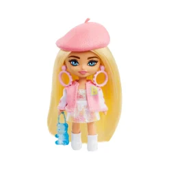 Barbie Barbie Extra Mini Minis, Bambola Bionda Con Basco E Giacca In Stile College, Borsetta A Forma Di Orsacchiotto Gommoso, Abiti E Accessori, Giocattolo Per Bambini, 3+ Anni, Hln48