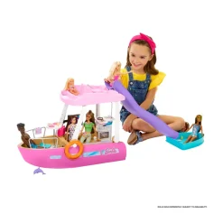 Barbie Barca Dei Sogni, Playset Con Piscina, Scivolo, Un Delfino E 20+ Accessori, 3+ Anni, Hjv37