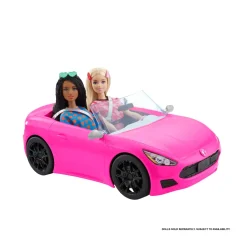 Barbie, Cabrio Veicolo Decapottabile Rosa A Due Posti Con Ruote Funzionanti E Dettagli Realistici, Giocattolo Per Bambini 3+ Anni, Hbt92