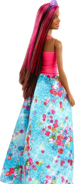 Barbie- Dreamtopia Bambola Principessa Con Ciocca Rosa, 30.5 Cm, Giocattolo Per Bambini 3+ Anni, Multicolore
