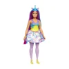 Barbie Dreamtopia Unicorno Bambola Curvy, Capelli Blu E Viola Con Gonna, Coda E Cerchietto Da Unicorno Rimovibili, Giocattolo Per Bambini, 3+ Anni, Hgr20
