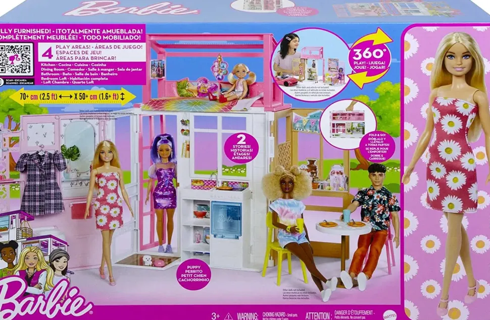 Barbie Loft 2022 Con Bambola. Questa Casa Di Barbie Completamente Ammobiliata Apre Le Porte A Storie Sempre Diverse, Con 2 Piani E 4 Aree Gioco!