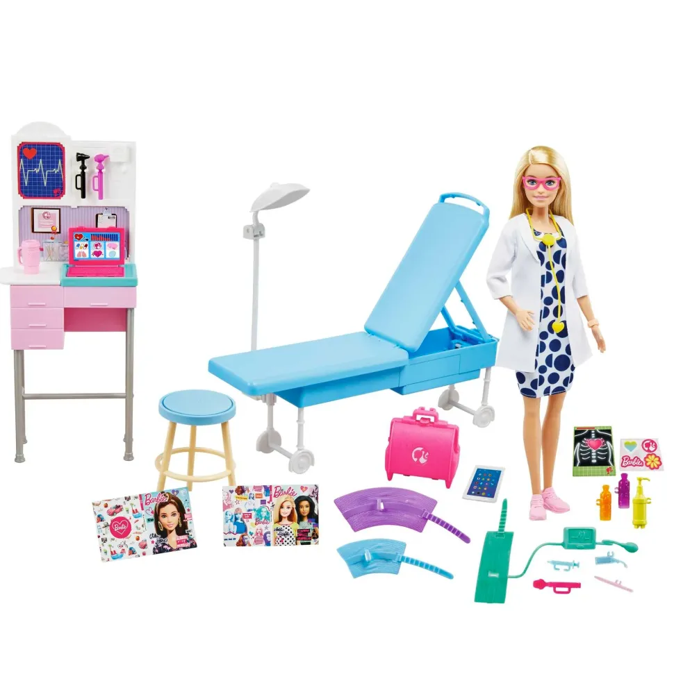 Barbie Playset Con Bambola Medico, 20+ Accessori Medici E Tavolo Da Visita