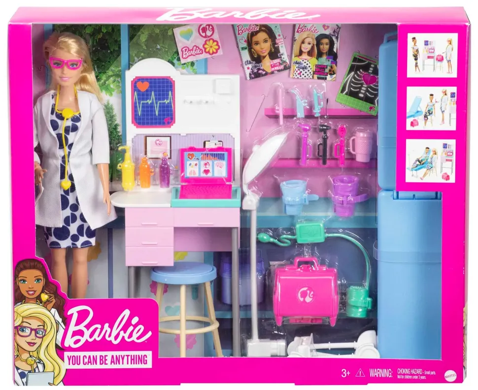 Barbie Playset Con Bambola Medico, 20+ Accessori Medici E Tavolo Da Visita