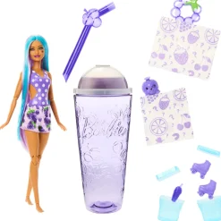 Barbie Pop! Reveal Serie Frutta Bambola, Tema Spuma D'Uva Con 8 Sorprese Tra Cui Cucciolo E Accessori Slime