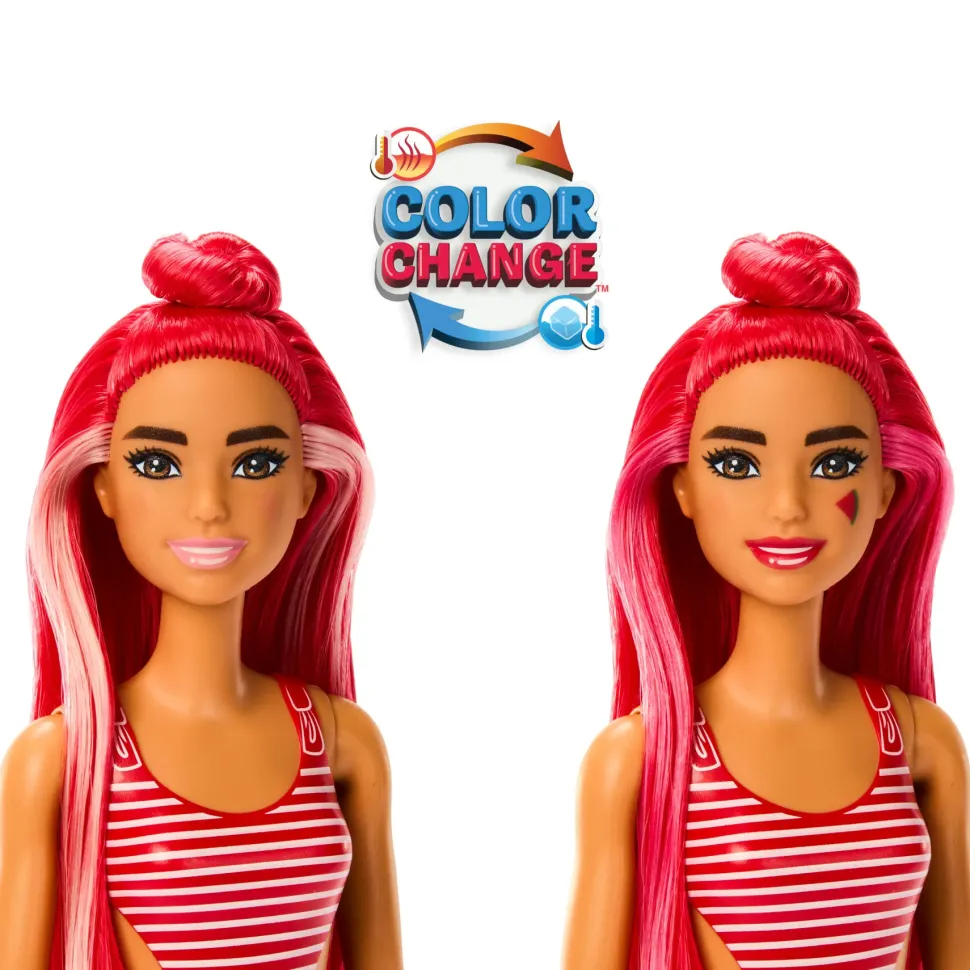 Barbie Pop! Reveal Serie Frutta Bambola, Tema Spremuta Di Anguria Con 8 Sorprese Tra Cui Cucciolo E Accessori Slime