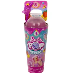 Barbie Pop! Reveal Serie Frutta Bambola, Tema Limonata Di Fragole Con 8 Sorprese Tra Cui Cucciolo E Accessori Slim