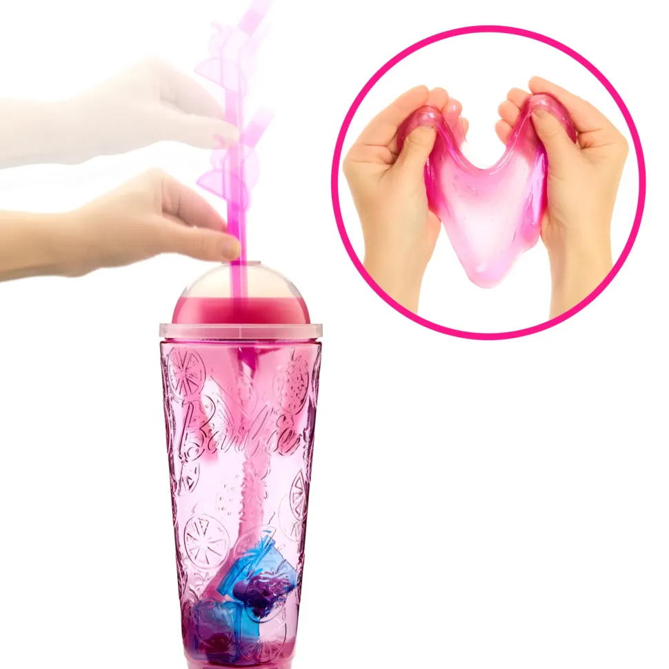 Barbie Pop! Reveal Serie Frutta Bambola, Tema Limonata Di Fragole Con 8 Sorprese Tra Cui Cucciolo E Accessori Slim