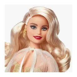 Barbie Signature Magia Delle Feste 2023, Bambola Da Collezione Con Capelli Biondi E Abito Dorato, Confezione Da Esporre, Regalo Per Le Feste, 6+ Anni, Hjx04