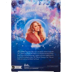 Barbie Signature Mariah Carey, Bambola Da Collezione Per Celebrare Il Natale, Con Scintillante Abito Rosso E Accessori Argentati