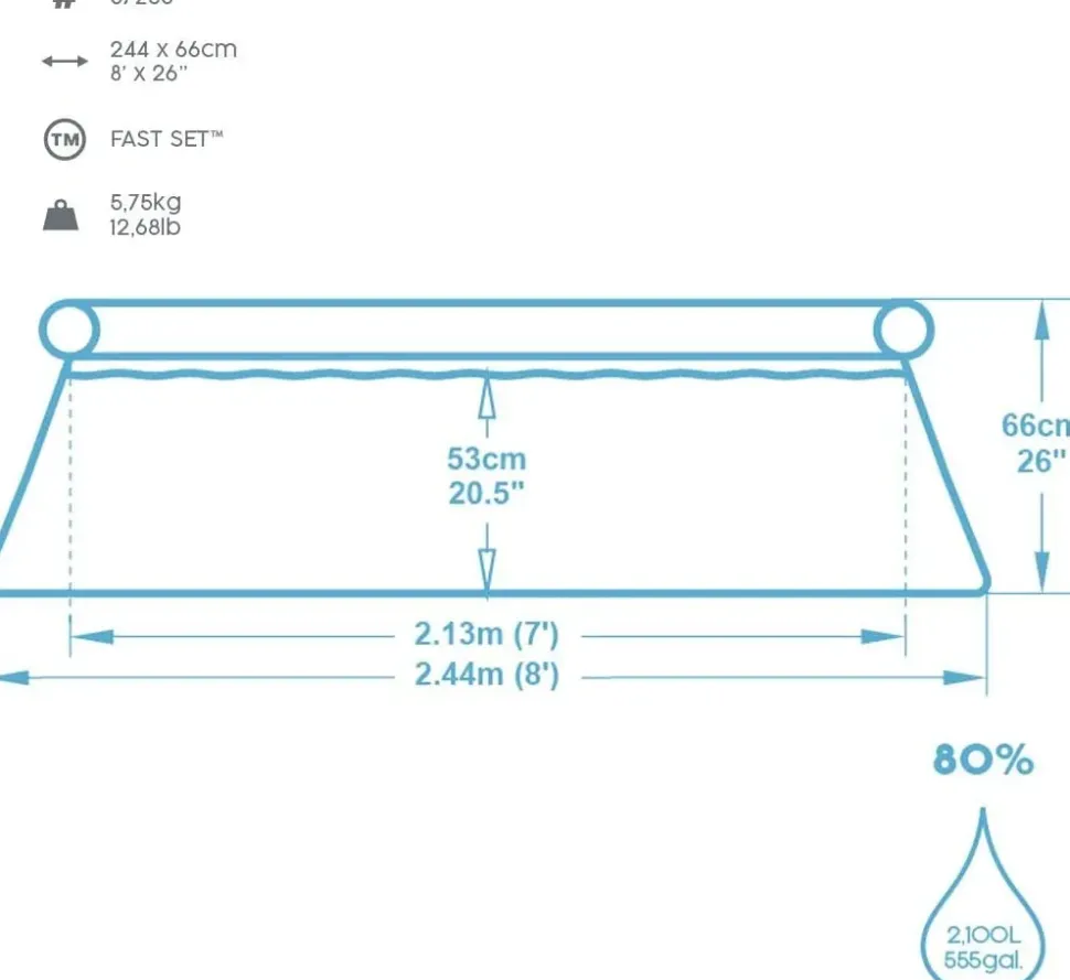Bestway Piscina Fast Set 244X66 Cm