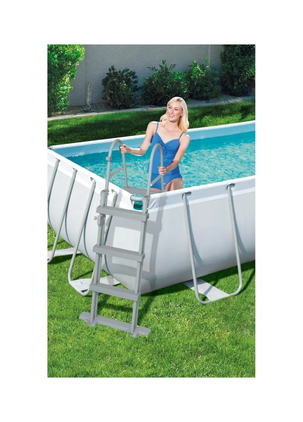 Bestway Piscina Power Steel Frame Rettangolare Cm. 404X201X100