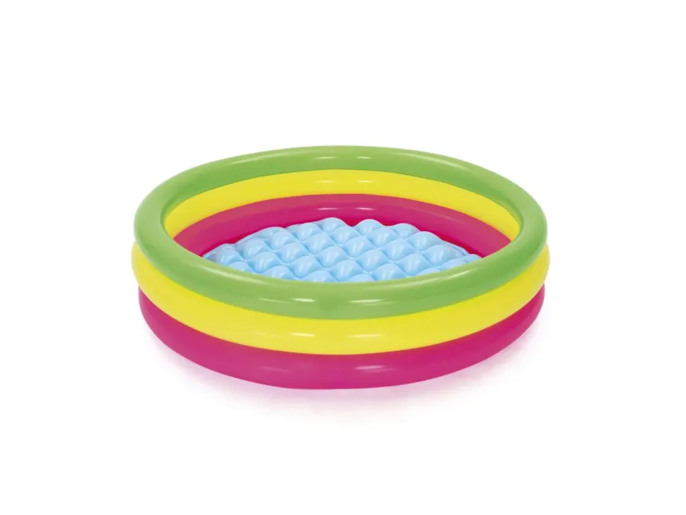 Bestway Piscina Summer 3 Anelli Color Con Fondo Gonfiabile 102X25 Cm
