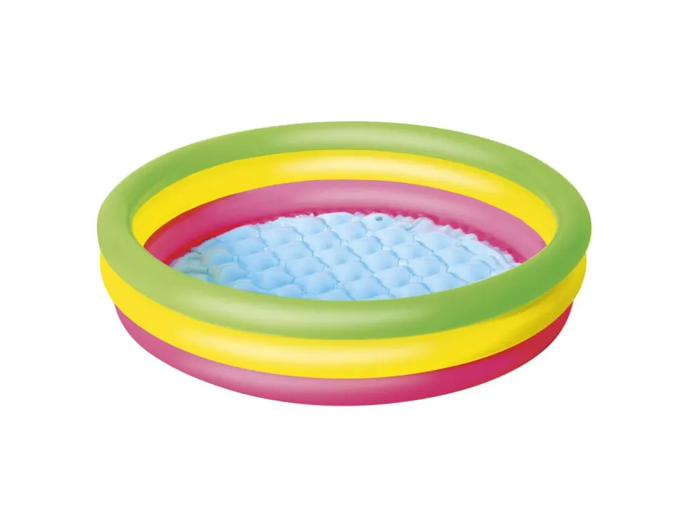 Bestway Piscina Summer 3 Anelli Color Con Fondo Gonfiabile 102X25 Cm