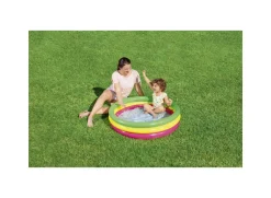 Bestway Piscina Summer 3 Anelli Color Con Fondo Gonfiabile 102X25 Cm