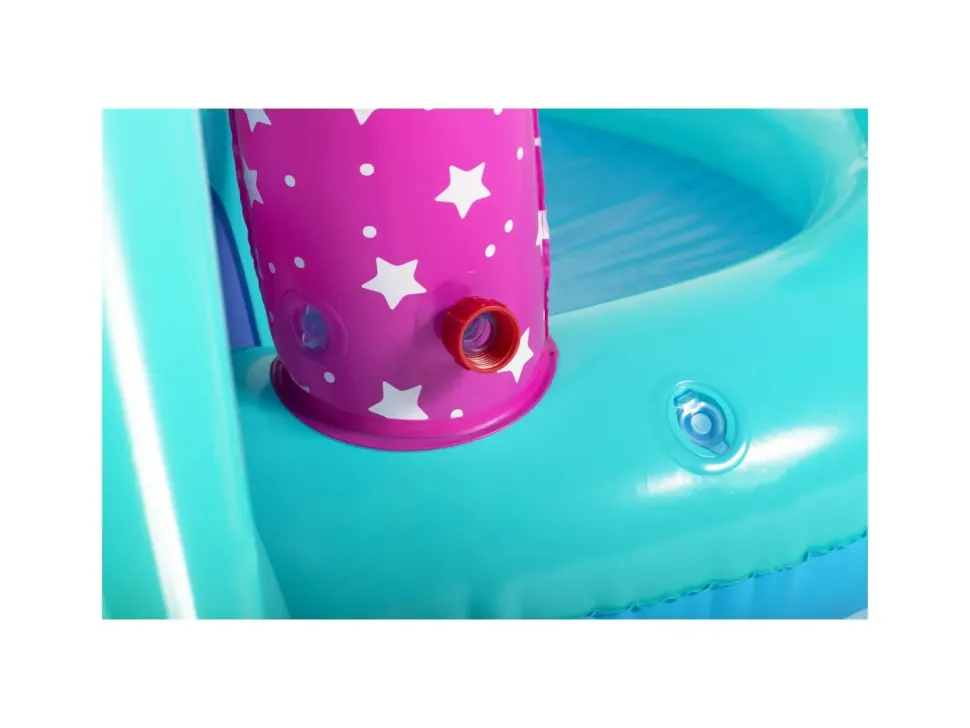 Bestway Play Center Magico Unicorno 274X198X137 Cm, Con Scivolo, Gioco Anelli E Bacchetta Magica