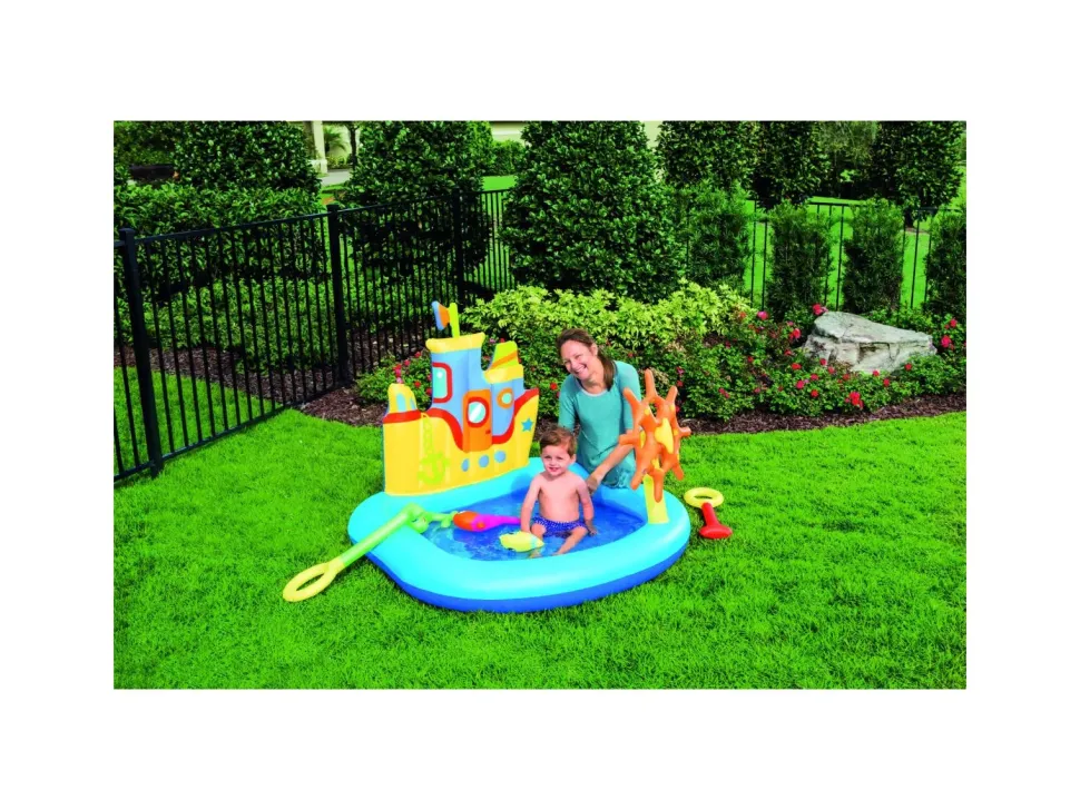 Bestway Play Center Nave 140X130X104 Cm Con Pesci E Accessori Gonfiabili