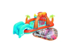 Bestway Play Center Vulcano 265X265X104 Cm Con Fondo Gonfiabile, Scivolo, Spruzzo, Gioco Con Anello E Palline