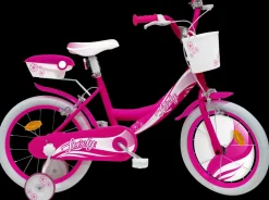 Bicicletta 16 Fucsia 2 Freni Caliper Bauletto, Cestello E Disco Colorato Nella Ruota Anteriore Inclusi Adatta Per Bambini Dai 8-12 Anni