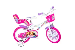 Bicicletta Barbie 14 . Disco Ruota, Stabilizzatori, Porta Bambola E Cestino Anteriore Adatta Dai 5 Ai 7 Anni