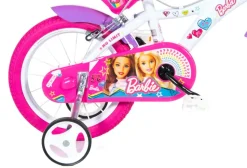 Bicicletta Barbie 14 . Disco Ruota, Stabilizzatori, Porta Bambola E Cestino Anteriore Adatta Dai 5 Ai 7 Anni