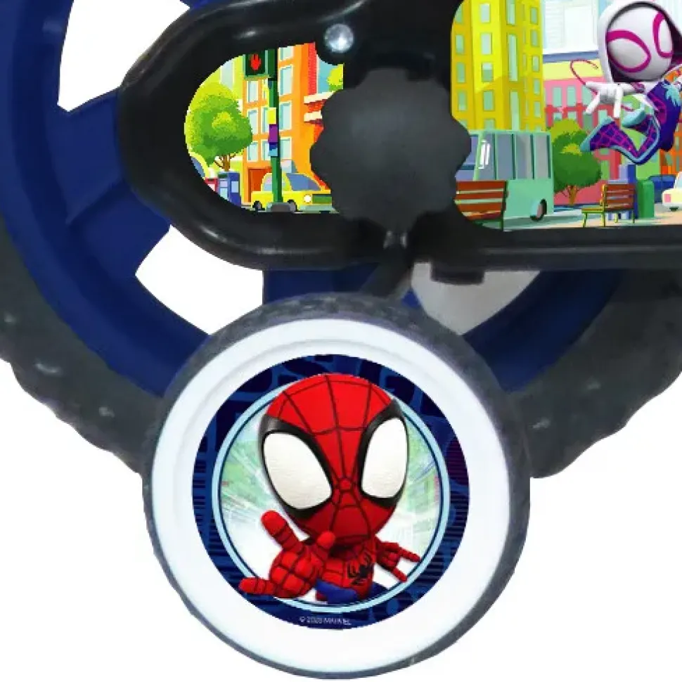 Bicicletta Da 12 Pollici Di Spidey Con Stabilizzatori Laterali E Scudo Personalizzato Telaio In Metallo- Cerchi In Plastica Freno Caliper, Ruota Fissa