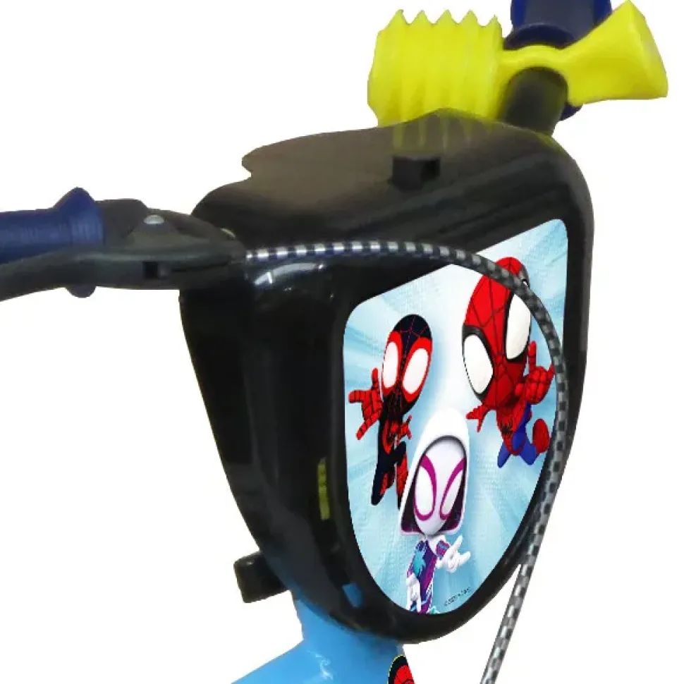 Bicicletta Da 12 Pollici Di Spidey Con Stabilizzatori Laterali E Scudo Personalizzato Telaio In Metallo- Cerchi In Plastica Freno Caliper, Ruota Fissa