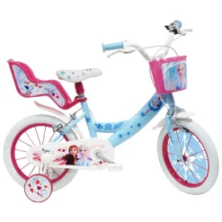 Bicicletta Misura Da 16 Pollici Disney Frozen Con Cestino E Portabambole Adatta Per Bambini 4-6 Anni