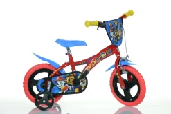 Bicicletta Per Bambini 12 Paw Patrol Telaio In Acciaio, Ruote In Gomma Gonfiabili, Stabilizzatori Di Serie E Freno Anteriore Ideale Per Bambini Di Altezza 87-100Cm, 3-5 Anni
