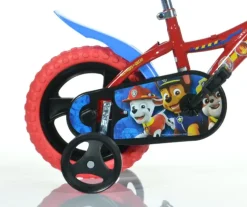 Bicicletta Per Bambini 12 Paw Patrol Telaio In Acciaio, Ruote In Gomma Gonfiabili, Stabilizzatori Di Serie E Freno Anteriore Ideale Per Bambini Di Altezza 87-100Cm, 3-5 Anni