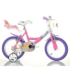 Bicicletta Winx 16" Con Portabambola, Freno E Cestino Anteriore Adatta Per Bambini Di 6-8 Anni