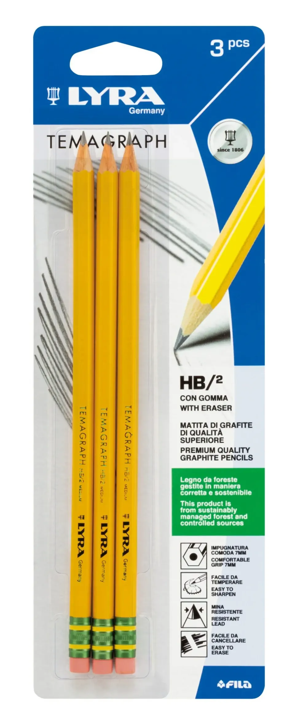 Blister 3 Lyra Temagraph Con Gomma Hb