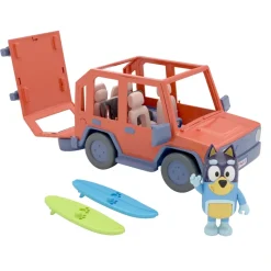 Bluey Auto 4 4, Veicolo Fuoristrada Della Famiglia, Incluso Papa Bandit Alto Circa 8 Cm E 2 Tavole Da Surf, Come Visto In Tv
