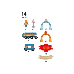 Brio Set Ferrovia Circolare Con Binari Con Tunnel Azione Smart Tech Sound, Set Da 14 Pezzi, Eta Consigliata +3