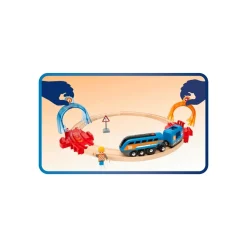 Brio Set Ferrovia Circolare Con Binari Con Tunnel Azione Smart Tech Sound, Set Da 14 Pezzi, Eta Consigliata +3
