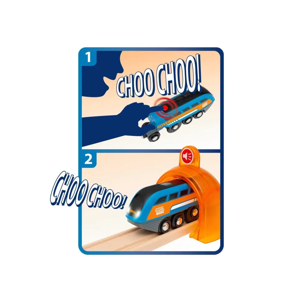 Brio Set Ferrovia Circolare Con Binari Con Tunnel Azione Smart Tech Sound, Set Da 14 Pezzi, Eta Consigliata +3