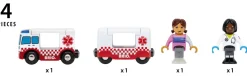Brio World Ambulanza Di Soccorso 36035 | Accessori Per Set Di Trenini Per Bambini Dai 3 Anni In Su