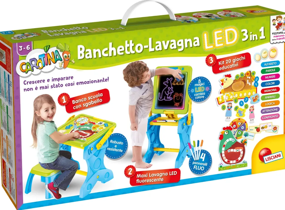 Carotina Banchetto Lavagna Led 3 In 1