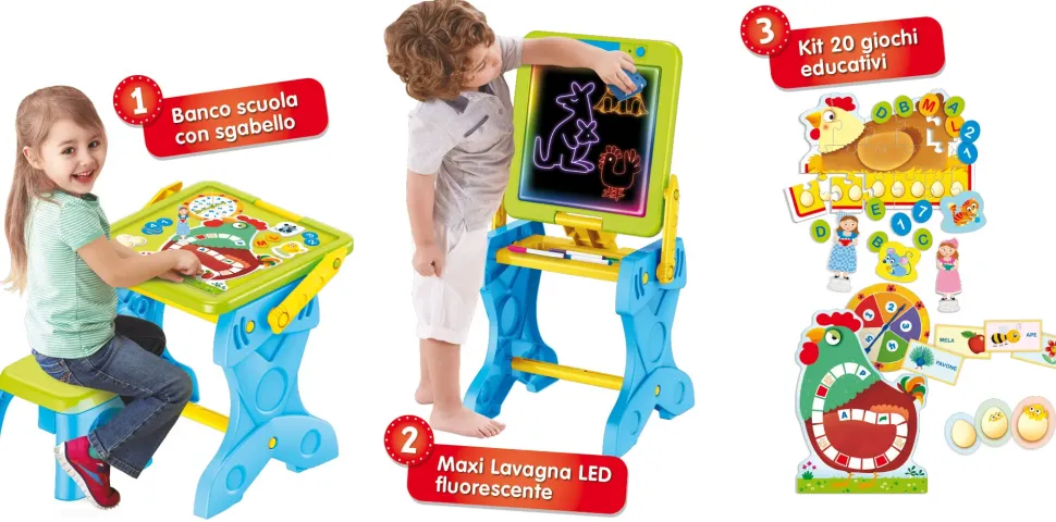 Carotina Banchetto Lavagna Led 3 In 1